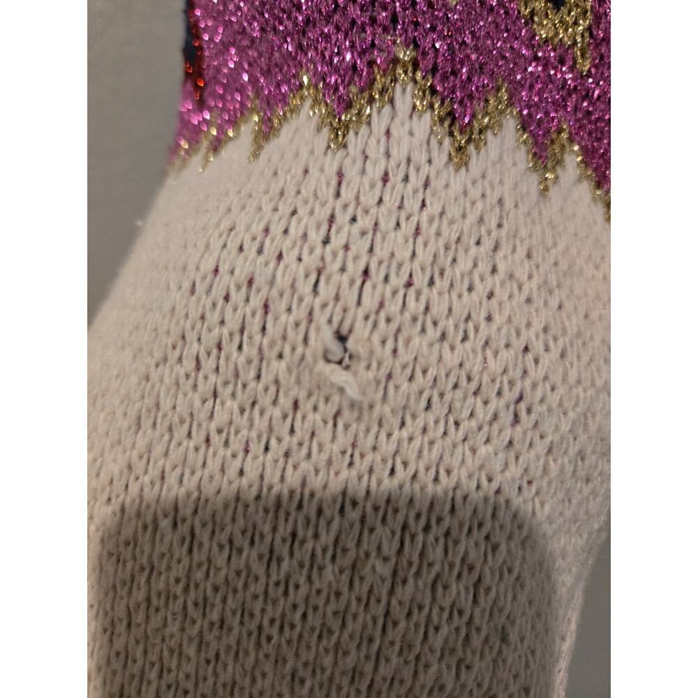 Paco Rabanne Women's Fair Isle Metallic Knit Cardigan Size M - Picture 7 of 7